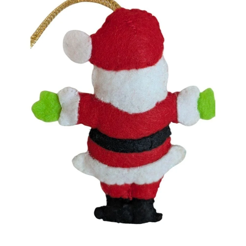 Vintage Felt Christmas‎ Ornaments Handmade Santa Angel Snowman Set of 4